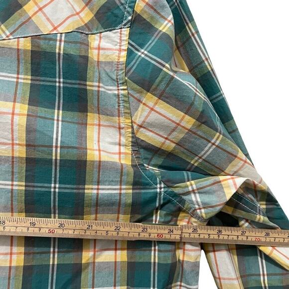 NOS Lifted Research Group LRG Mens Green Yellow Cotton Plaid Pearl Snap NWT 3XL - Picture 6 of 16